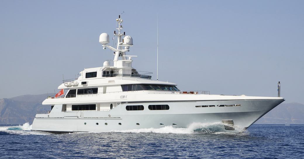 Charter yacht ELENA V underway surrounded by sea