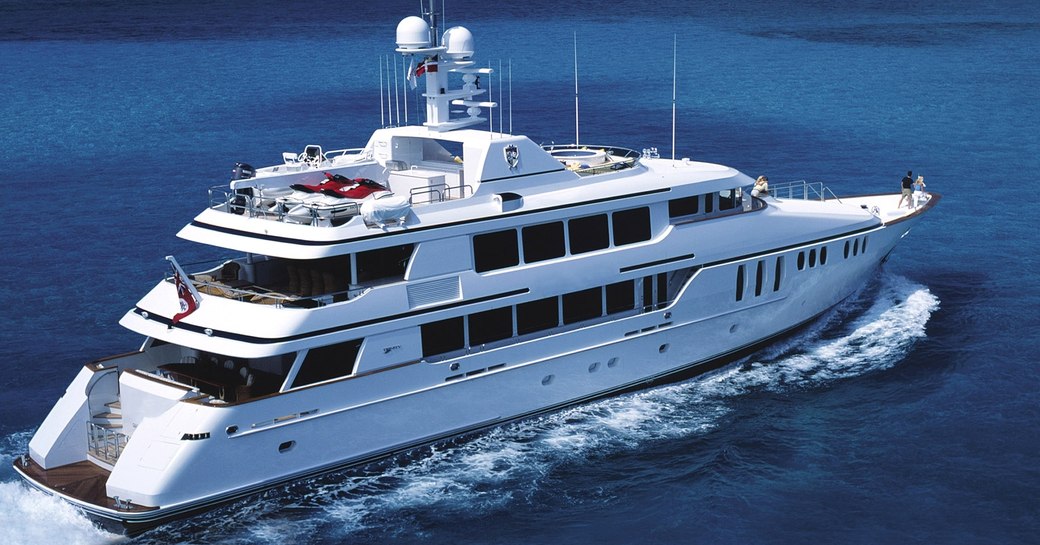motor yacht CLAIRE cruising in the Bahamas on a yacht charter