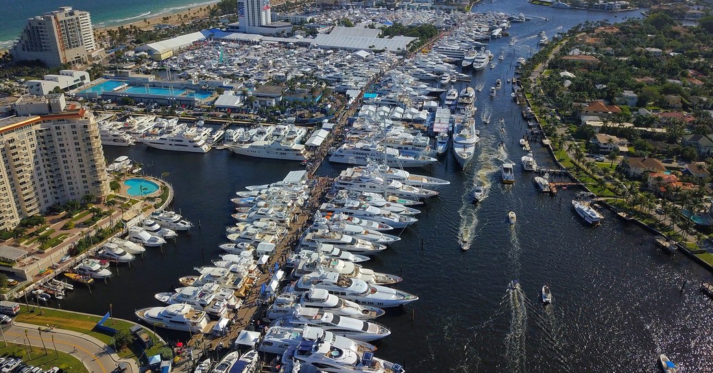 yachts sparkling in the sunshine for FLIBS 2017