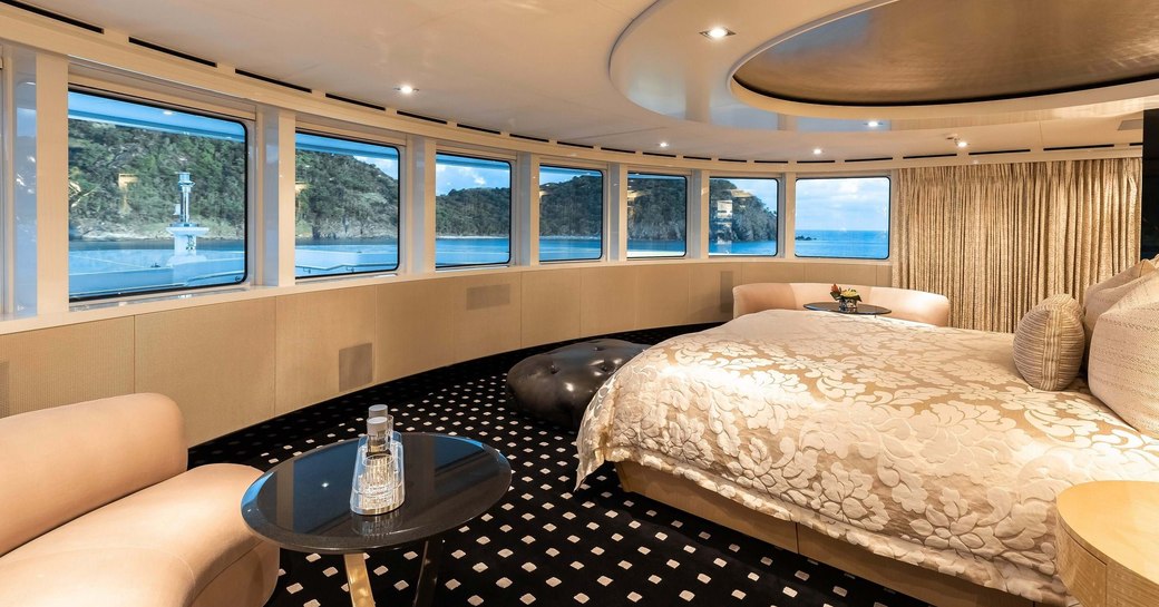 Master suite onboard MY Secret