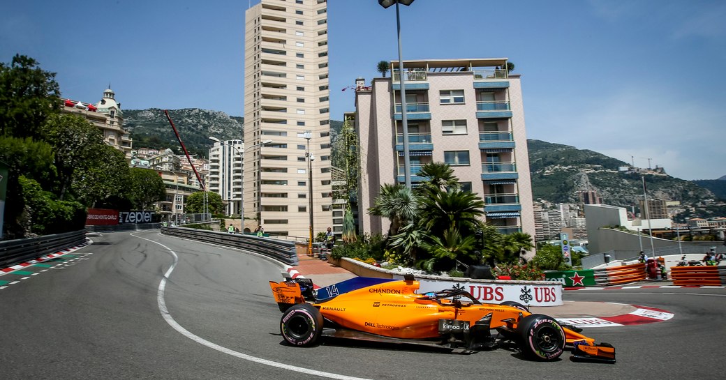 Formula one car racing at the Monaco Grand Prix