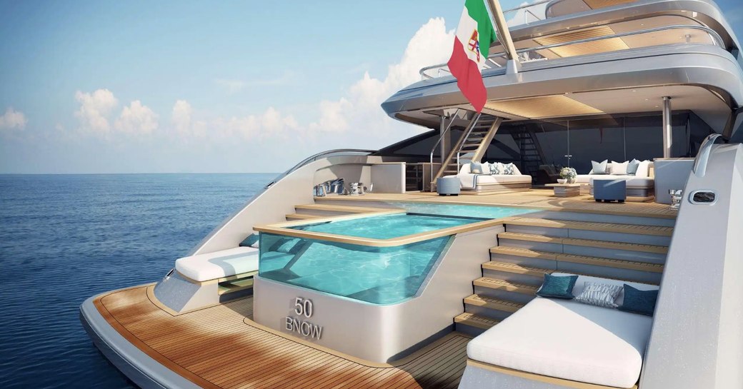 Beach club on board charter yacht FANTASEA