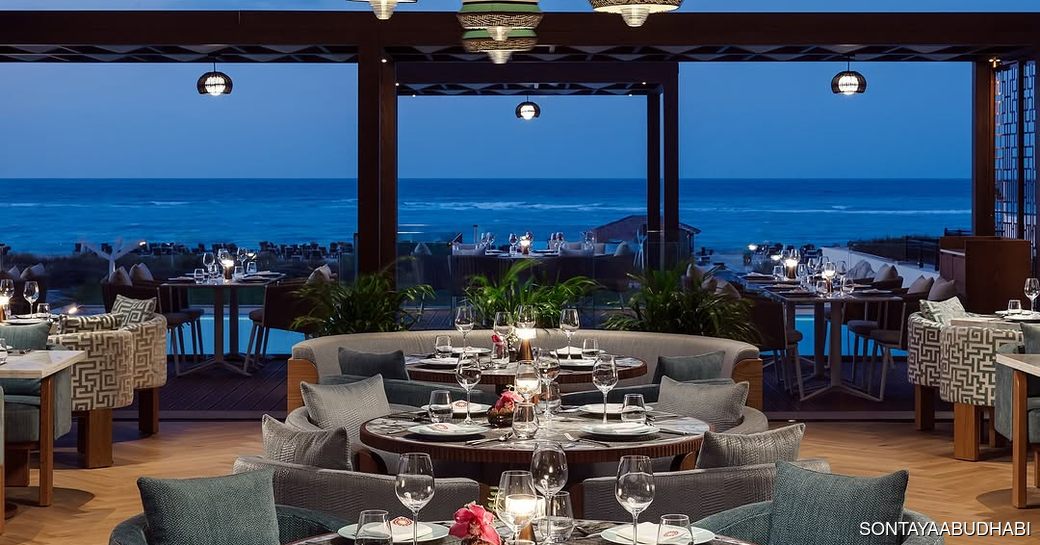 Sontaya Abu Dhabi dining area, sea view
