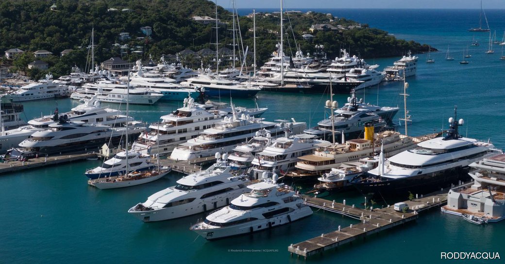 Superyacht charters berthed in Antigua