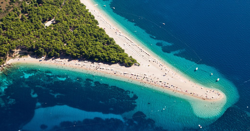 Zlatni Rat beach on the ilsand of Brac in Croatia