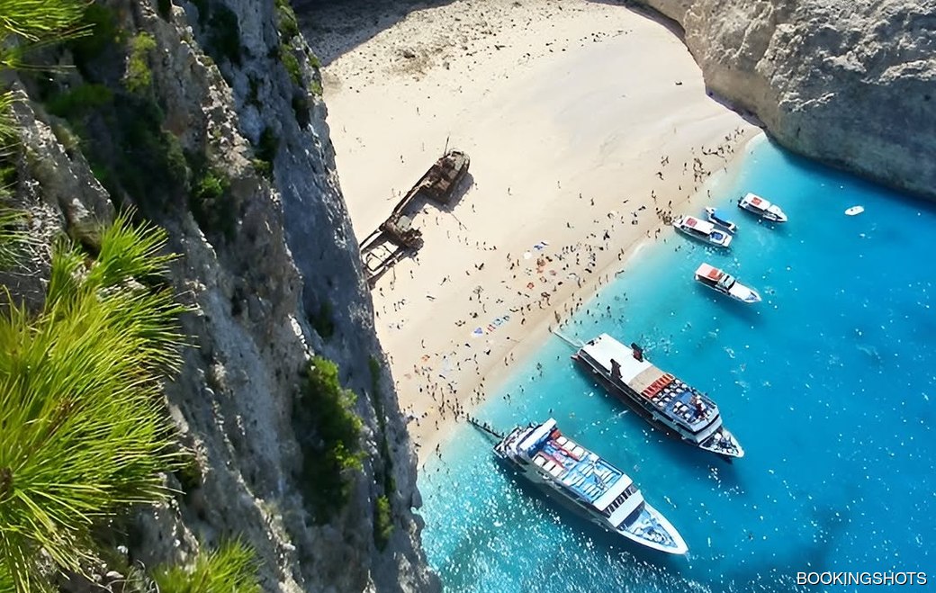 Shipwreck Beach Navagio Beach aerial view