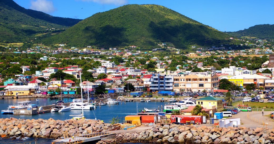 Nevis Island marina in the Caribbean