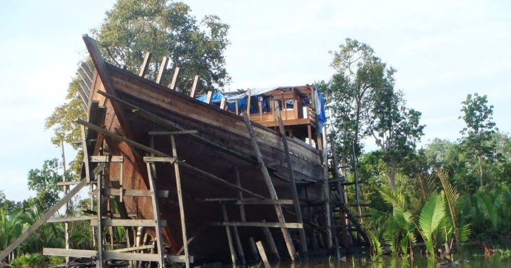 Charter yacht Dunia Baru during her construction phase