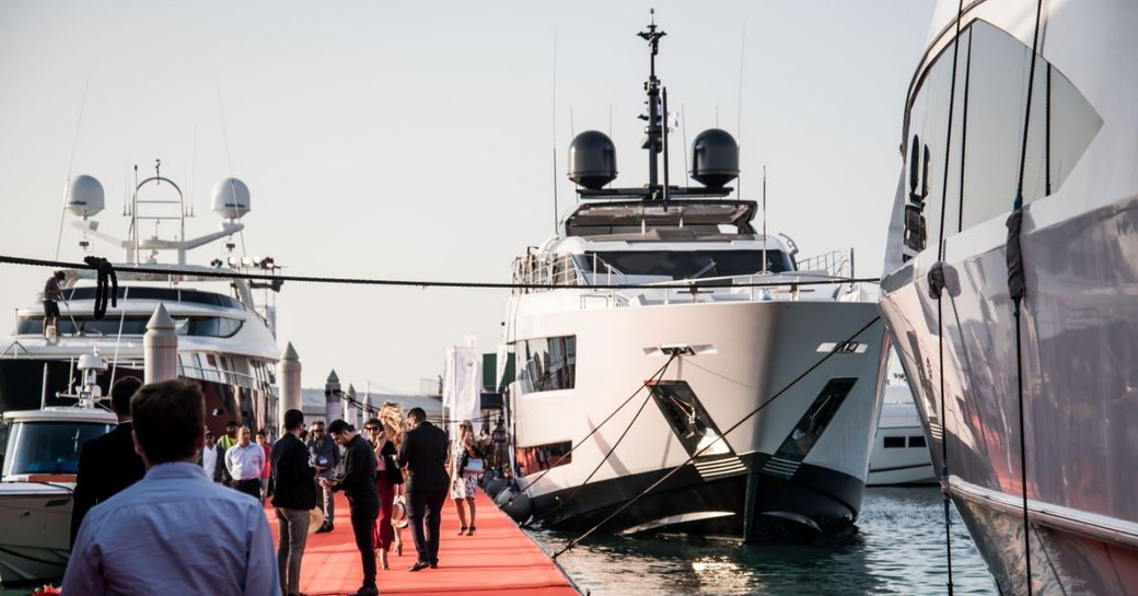 yacht lined up for the Dubai International Boat Show 2019