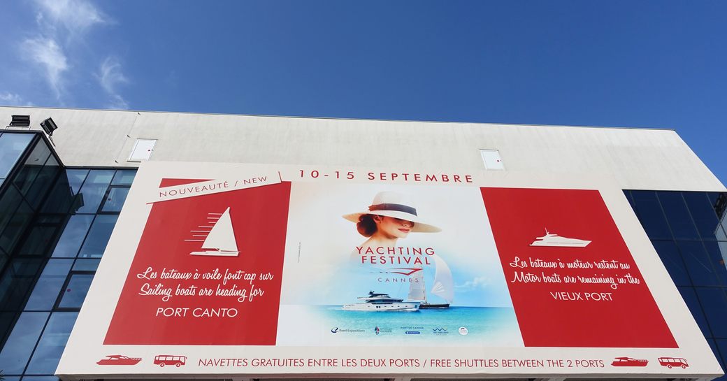 Signage at Cannes Yachting Festival 2019