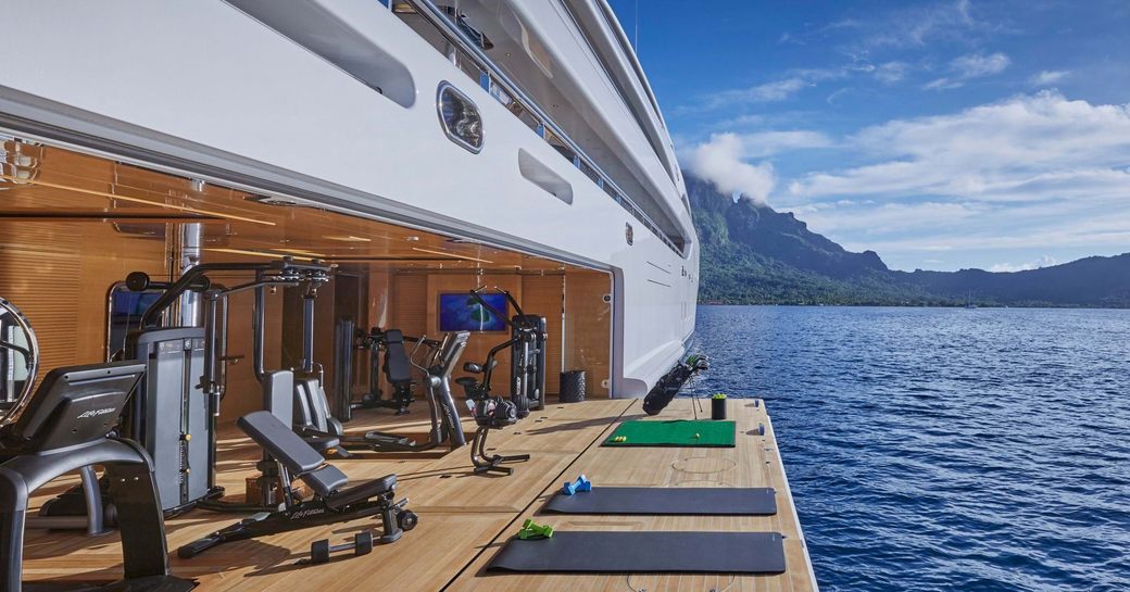 gym onboard luxury charter yacht IJE