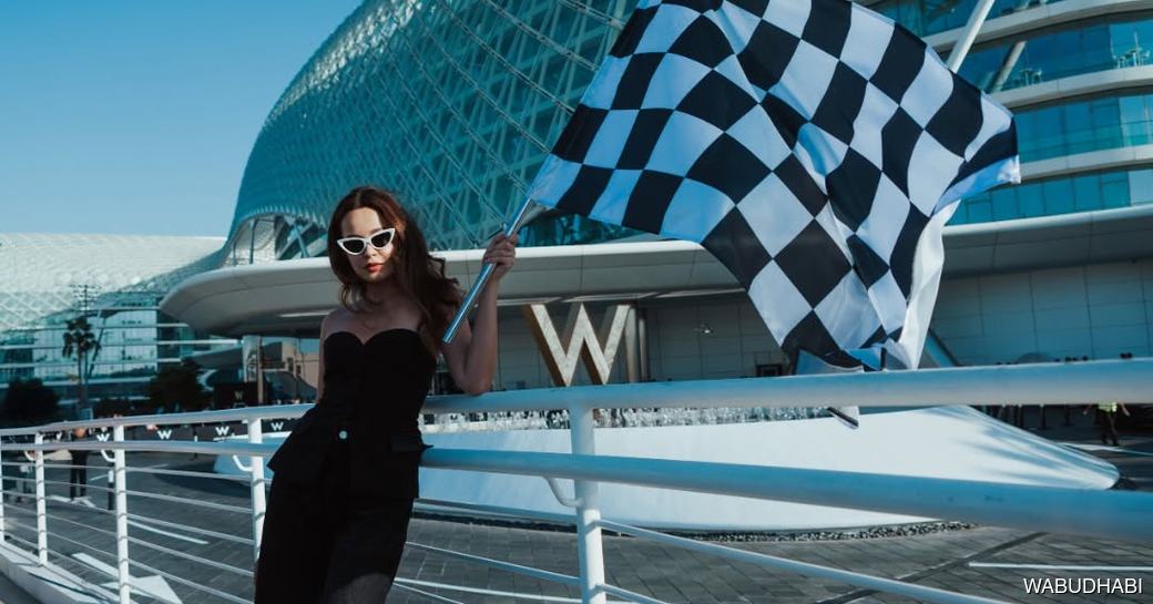 W Abu Dhabi hotel exterior, racetrack