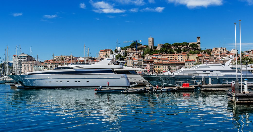 Superyacht charters berthed in Cannes