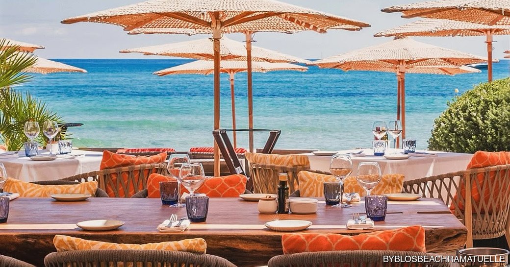Byblos Beach St Tropez dining area, beach
