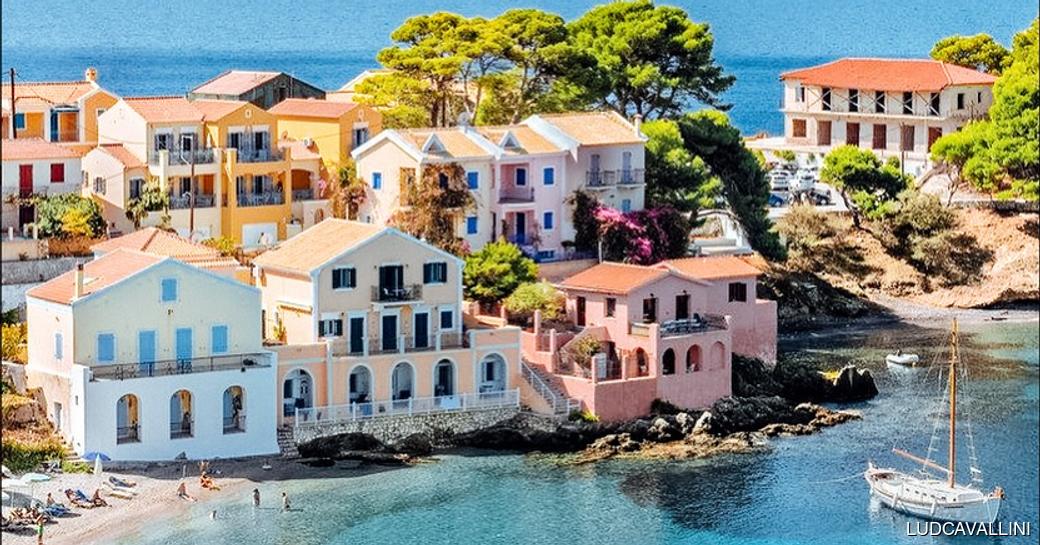 Assos Village Greece aerial view