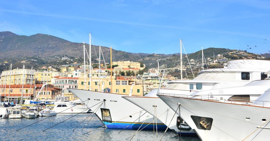 Motor yacht charters berthed in San Remo