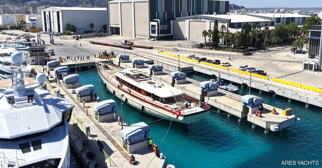 Yacht rental SIMENA berthed in a dock