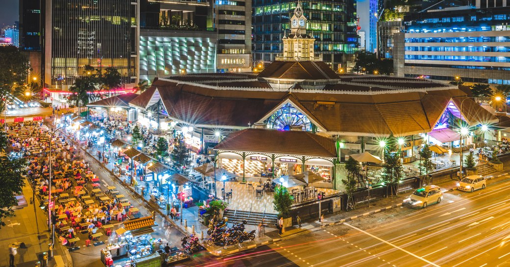The famous Lau Pa Sat market in Singapore