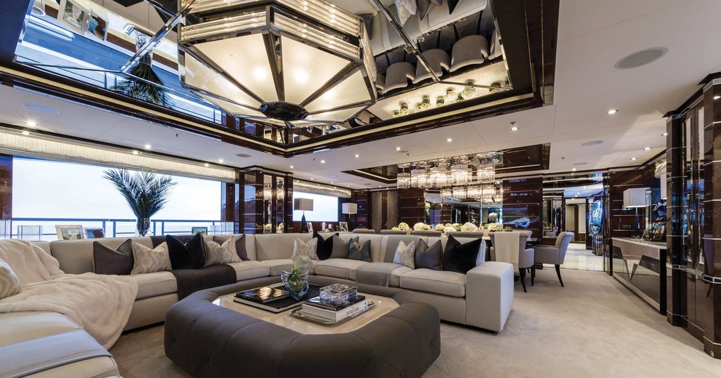 glittering Art Deco-themed main salon aboard superyacht 11-11