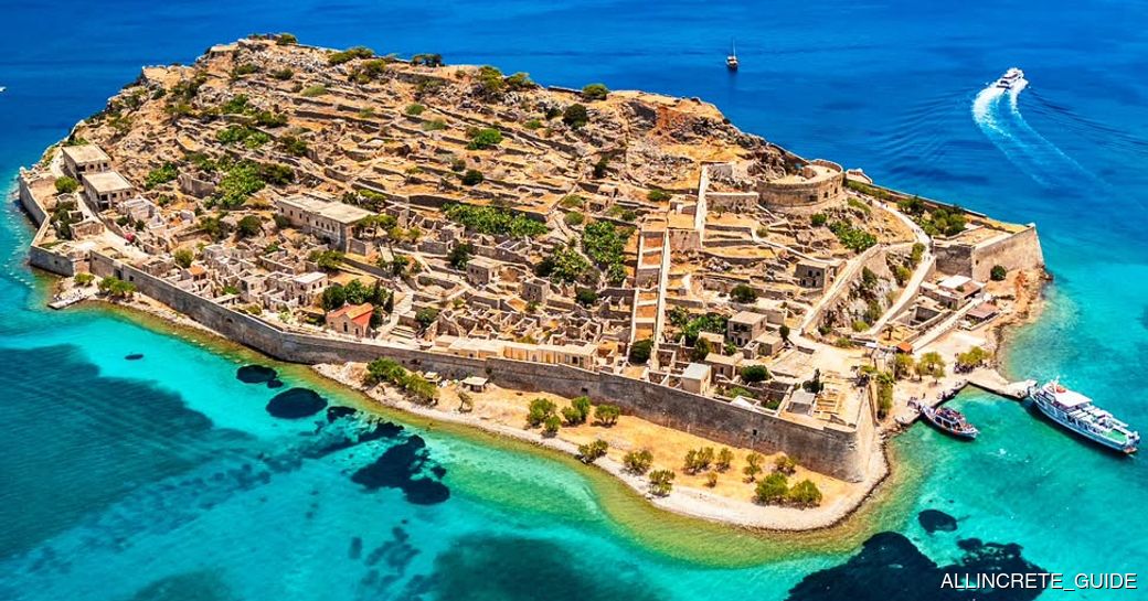 Aerial view of Spinalonga Island.