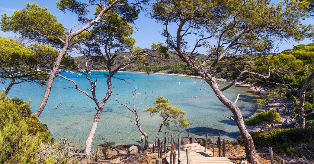 Secluded sheltered harbour in the Porquerolles