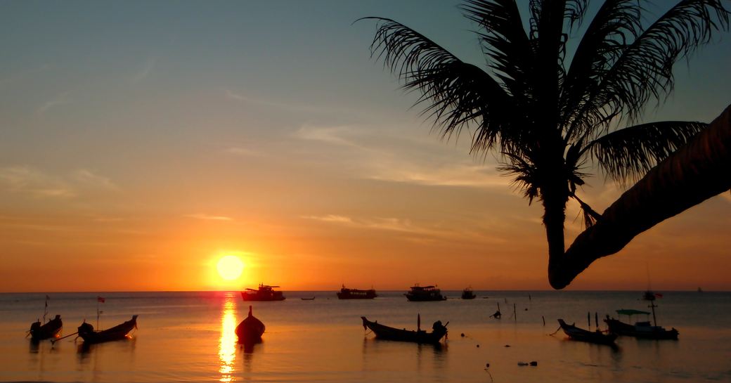 Sunset on a beach on Ko Chang Island, Thailand