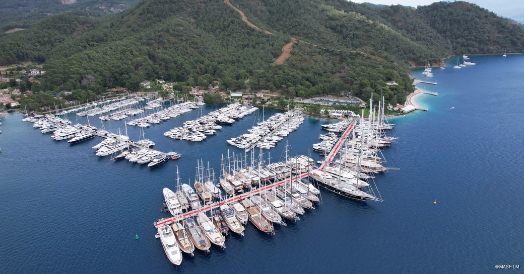 yachts at TYBA yacht charter show in Turkey