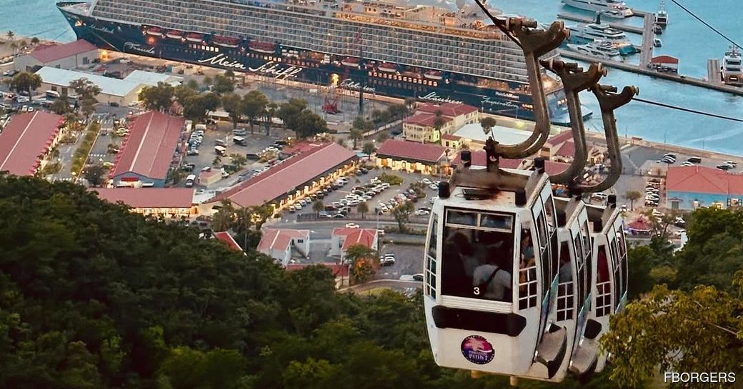 Skyride to Paradise Point US Virgin Islands cablecars