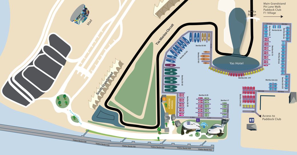 map of Yas Marina and Yas Marina Circuit for the Abu Dhabi Grand Prix