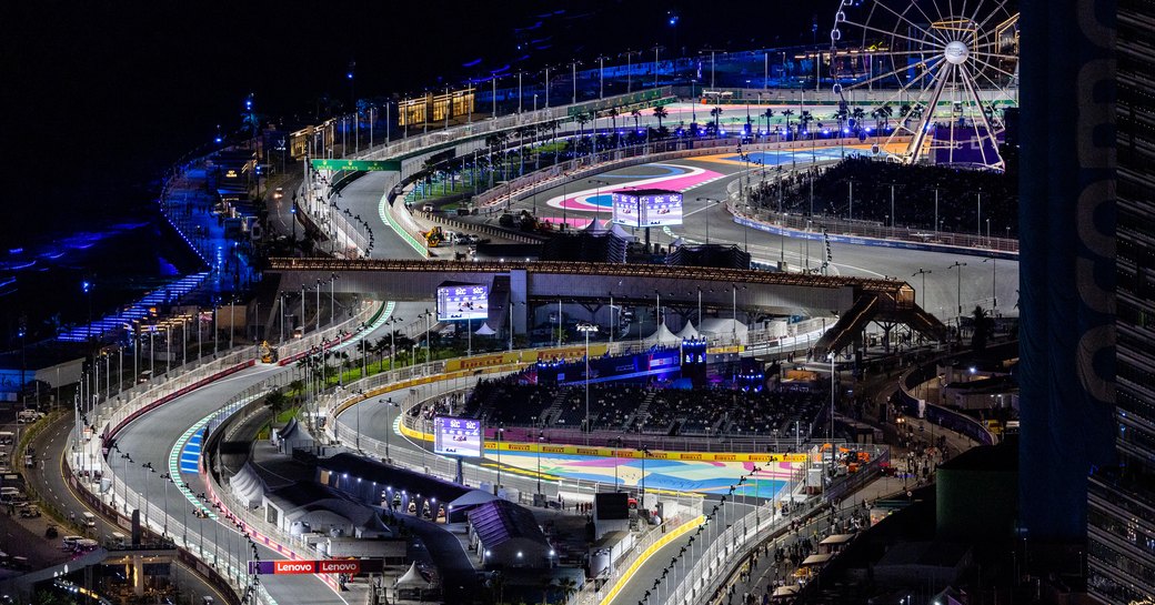 Jeddah Corniche Circuit at night