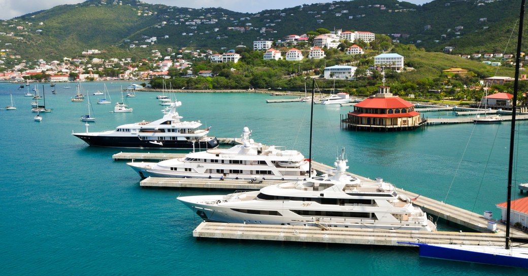 Motor yacht charters berthed in the US Virgin Islands