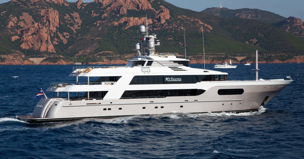 superyacht My Seanna cruises on a luxury yacht charter in the Caribbean