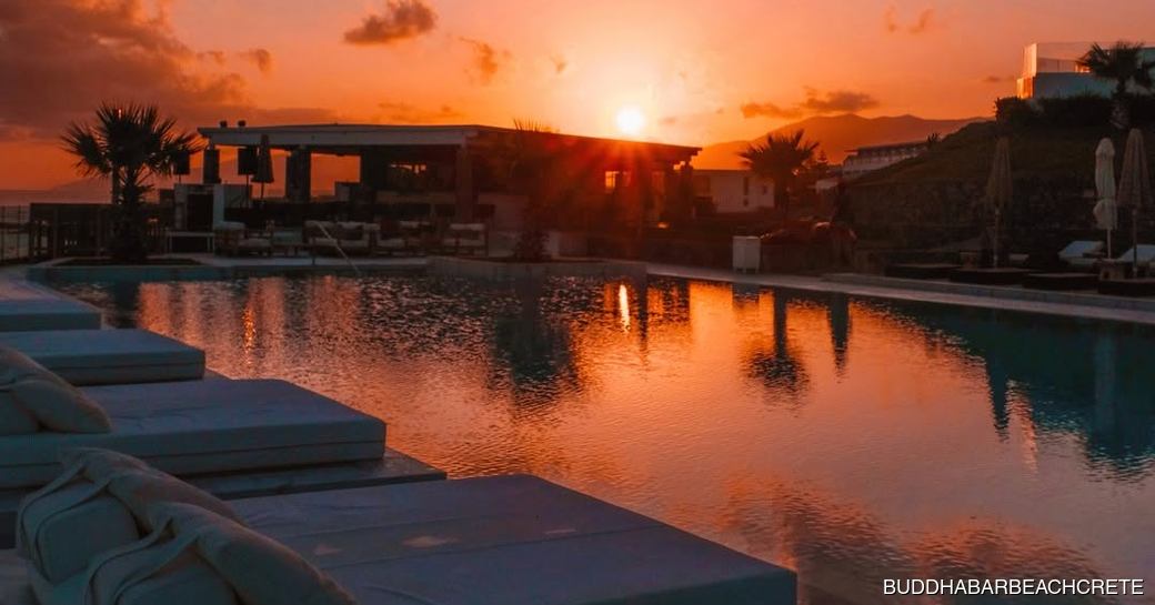 Buddha Bar Beach Crete sunset