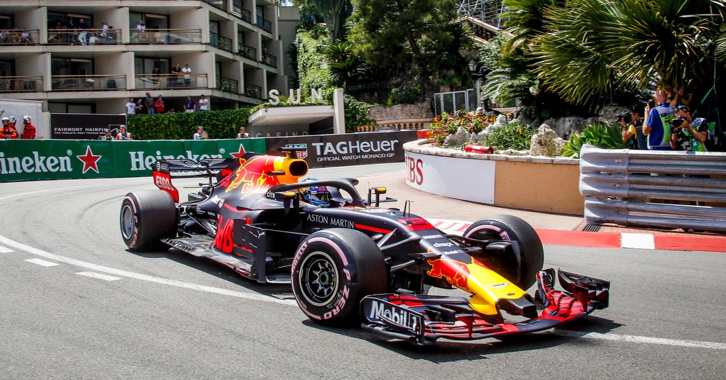 Formula one race car on the track at the Monaco Grand Prix