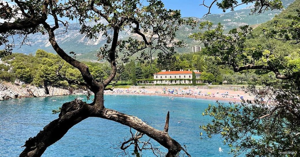 beautiful beach at park in montenegro
