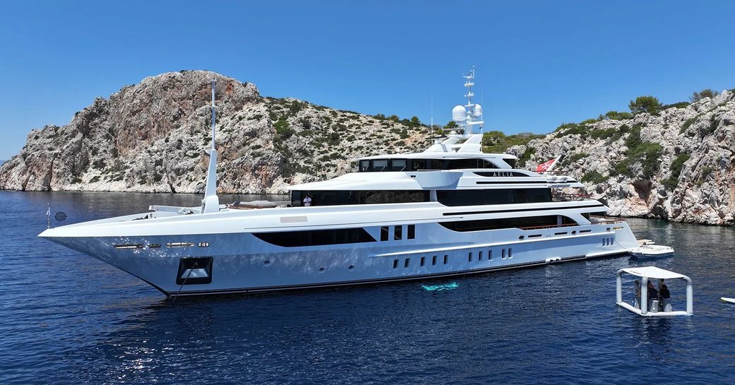 Charter yacht AELIA at anchor