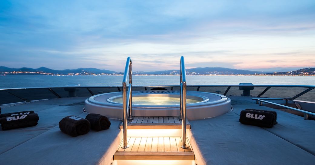 Jacuzzi onboard charter yacht BLISS