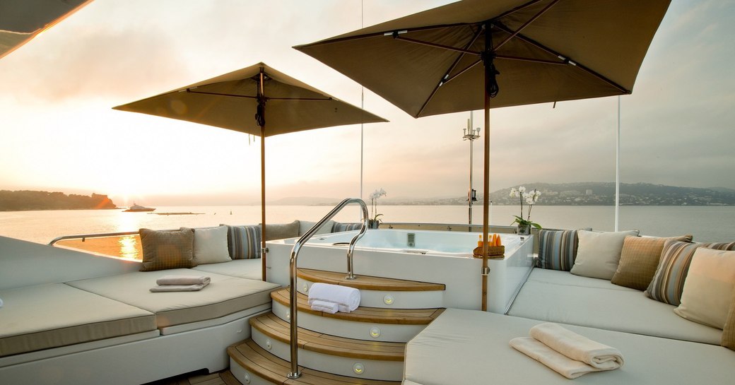 Sundeck on board charter yacht LA DEA II