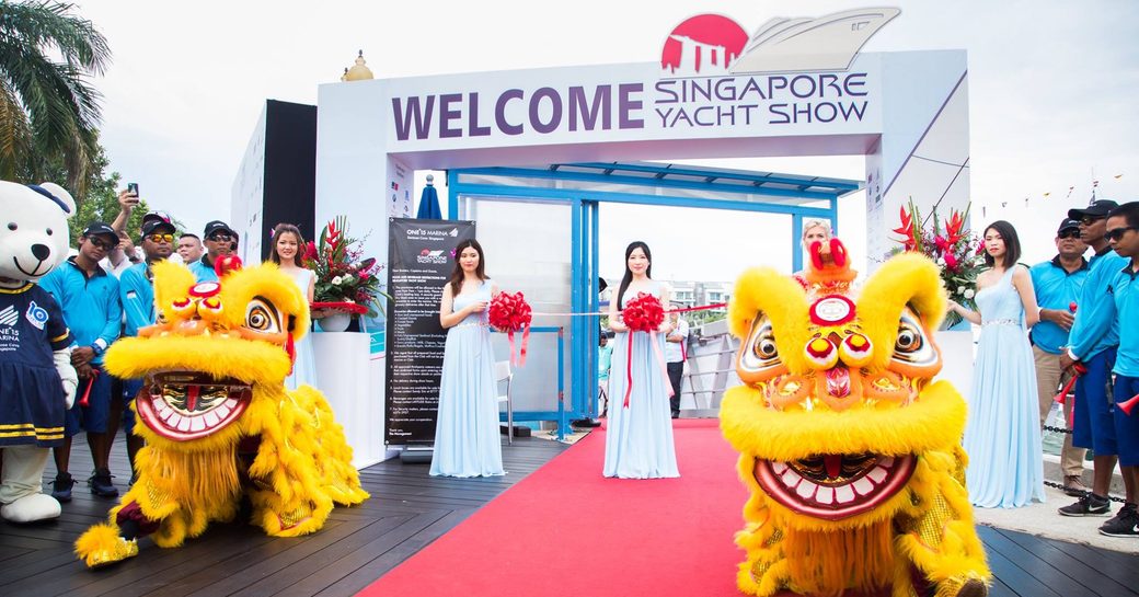 lion dance at the opening ceremony of the Singapore Yacht Show 2017