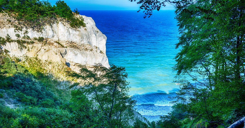 Beautiful sea view from the cliff at Mons Klint, Denmark 