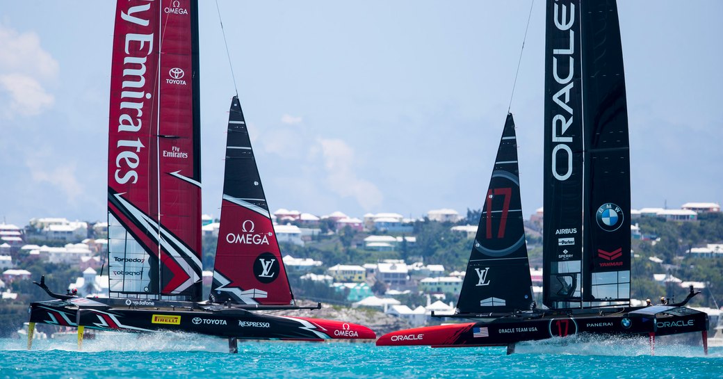 Team USA and Team New Zealand go head to head at the America's Cup 2017