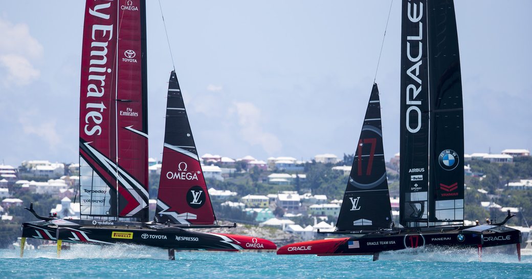 Team USA and Team New Zealand go head to head at the America's Cup 2017