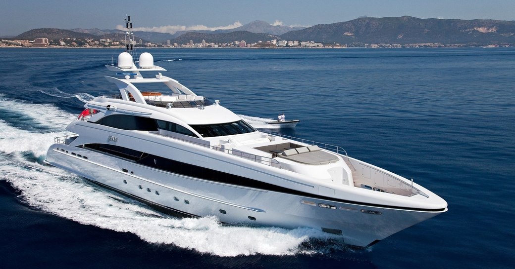 superyacht JEMS cruises through the Mediterranean on a charter vacation