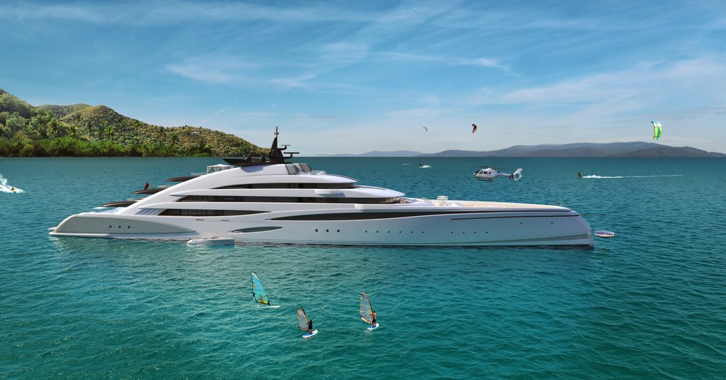 A graphic rendering of Oceanco Superyacht concept AMARA