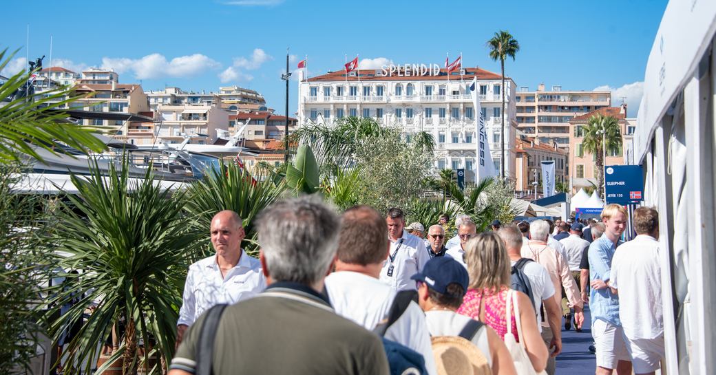 Visitors at the Cannes Yachting Festival 