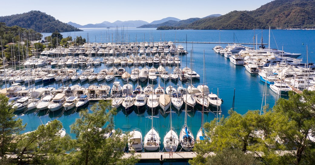 D Marin Göcek, Turkey, with many motor yacht charters berthed