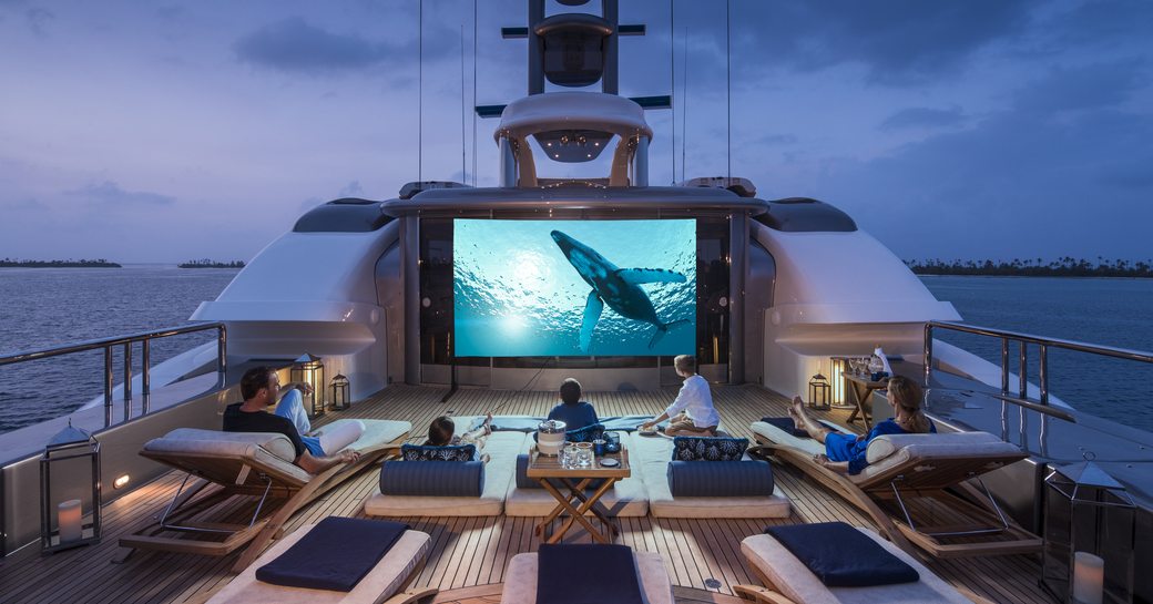 cinema onboard luxury charter yacht calypso