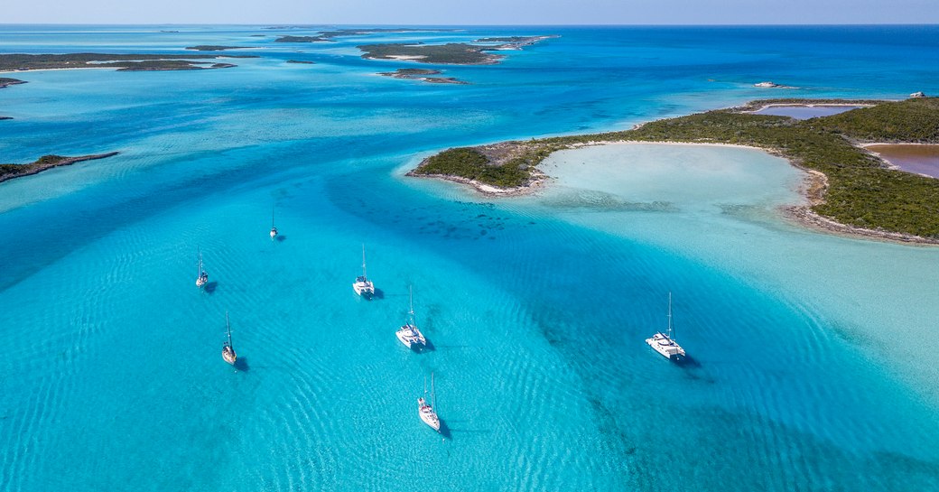 Clear seas and and bays of the Exumas, Bahamas