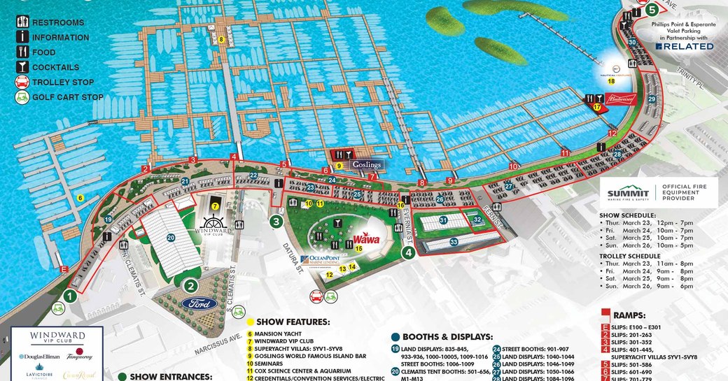 map of palm beach international boat show 2023