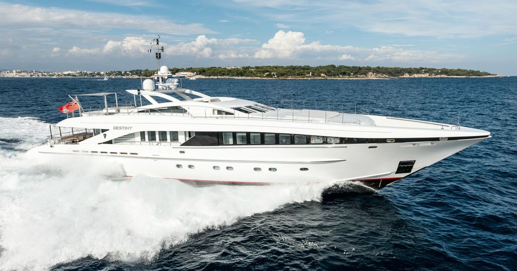 superyacht DESTINY cruising on a luxury yacht charter in the Mediterranean 